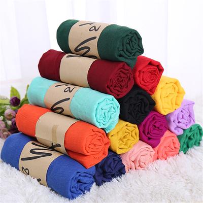 Moda feminina algodão sólido cachecol verão pashmina xales e envoltórios longo macio feminino foulard muçulmano hijab estolas lenços de cabeça