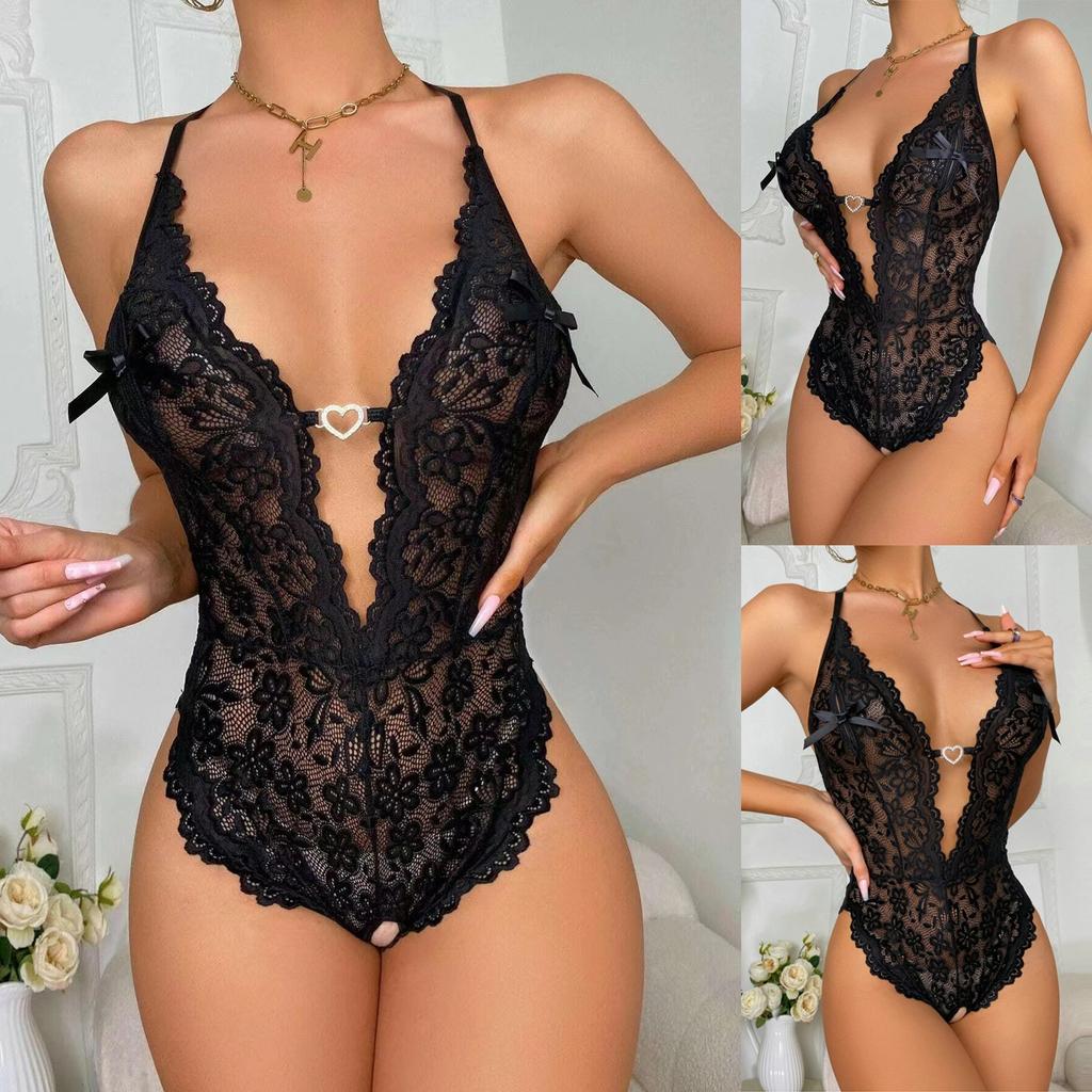 Sexy One-Piece Sexy Lingerie Bodysuit Backlees Lace Jumpsuit Underwaer For Women