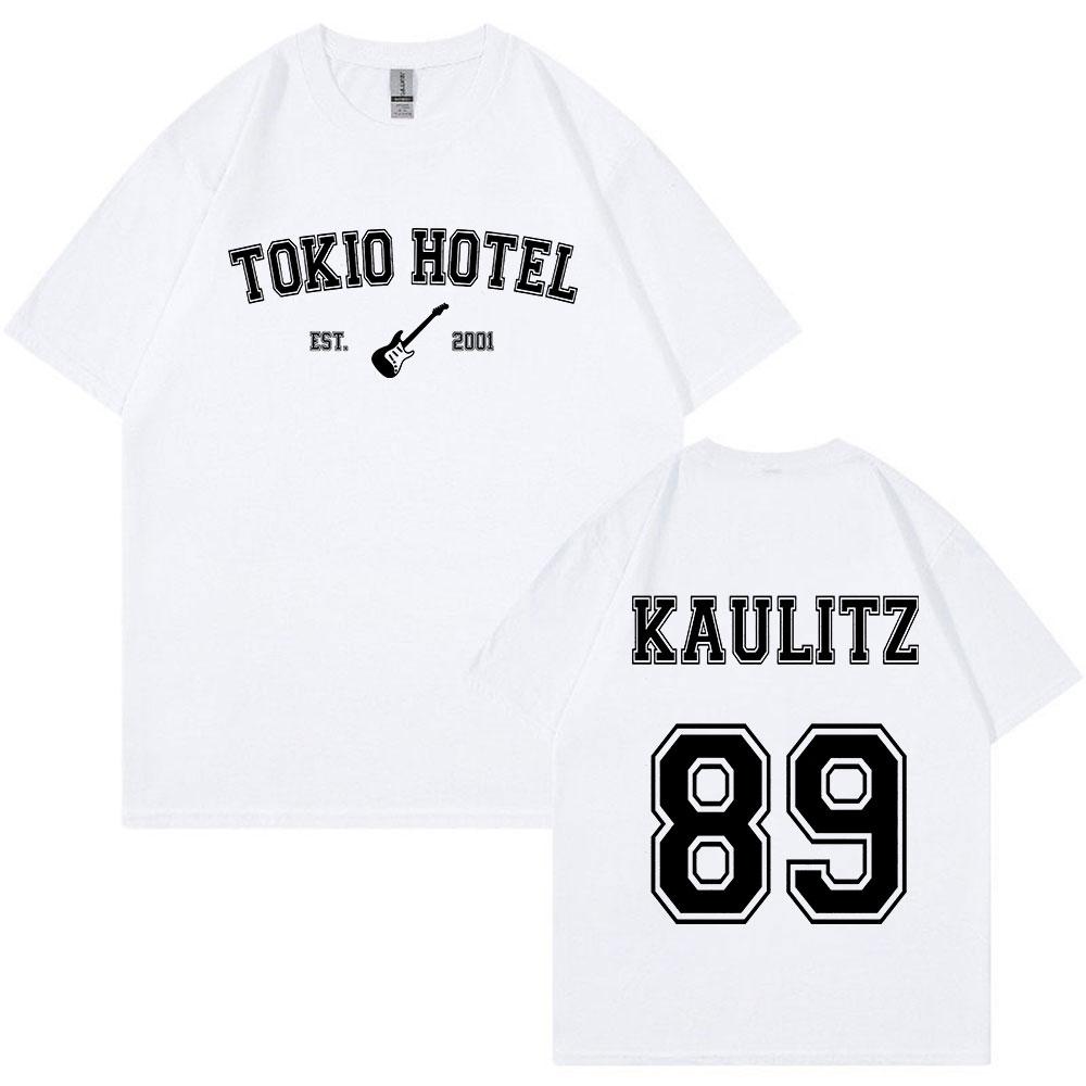 Rock Band Tokio Hotel Kaulitz Tričko Pánská Móda Neformální Tričko s krátkým rukávem Hip Hop Punk Trička nadměrné velikosti Unisex Streetwear