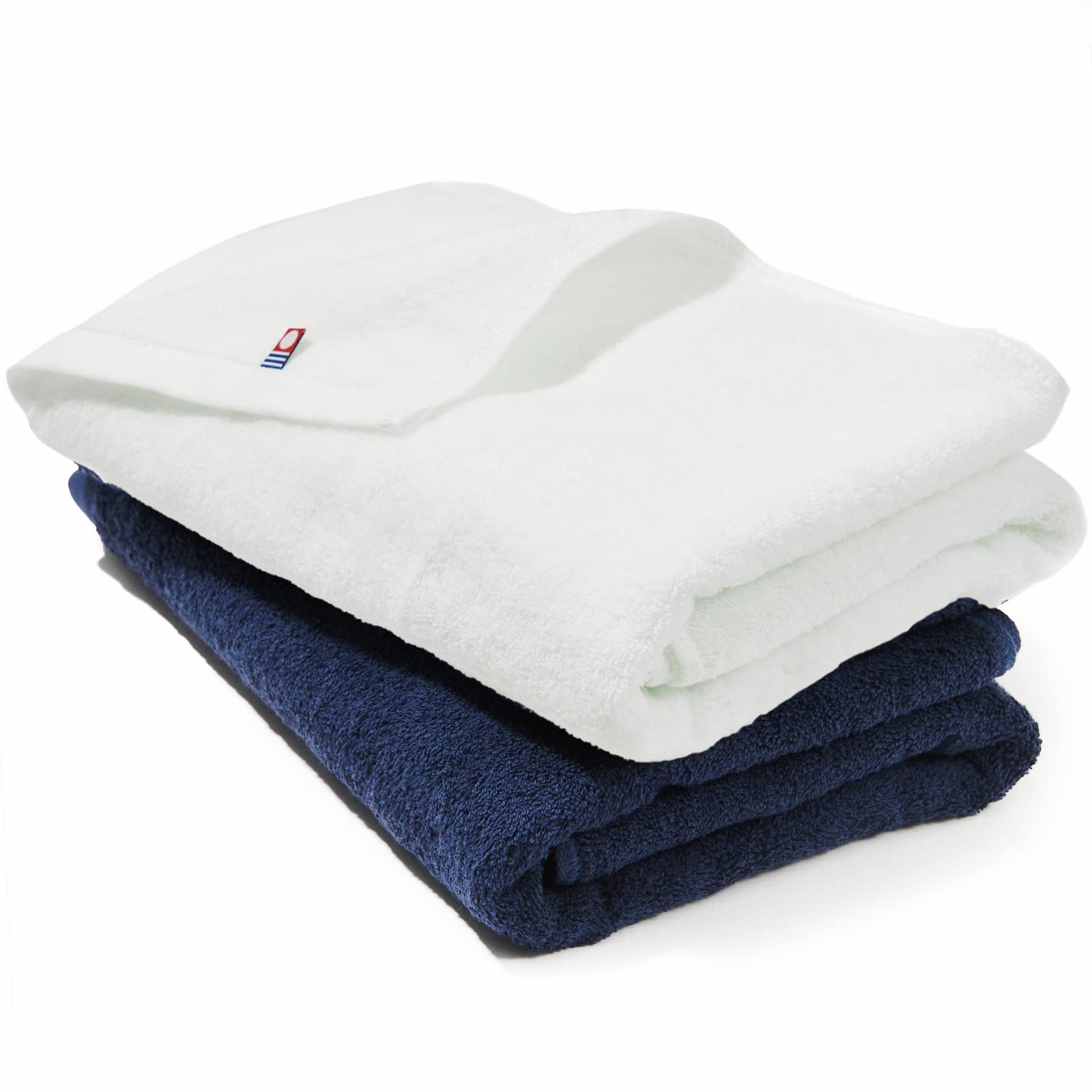 

Сертифицированный Имабари Набор для ванной из 2 штук, Сделано в помещении 60 x 120 Темно-синий x Белый Полотенца, [Мягкие, Средней плотности], Быстросохнущие, Впитывающие, Сушка, Япония, 100%