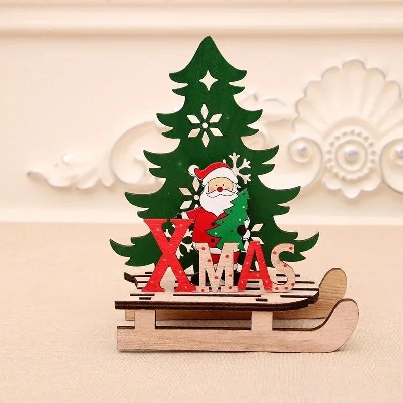 Wooden Elk Christmas Decoration for Home Splice Deer Xmas Ornaments Kids Gift for Home Christmas Party Decorations
