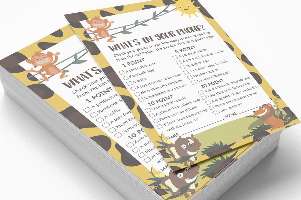 Inkdotpot 50 BabyA  AlphabetA  ABCA  GameA  Jungle Animals Baby Shower Game Gender Neutral Party