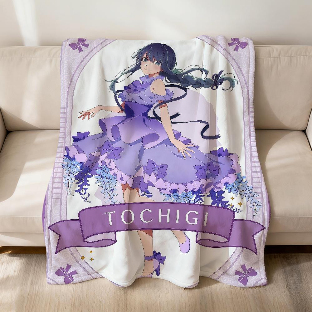 Anime Cute Manga O-oshi No Ko Fanart Flannel Soft Warm Plush Blanket Sofa Living Room Pet Hogar Bedroom Gift Home Car Portable