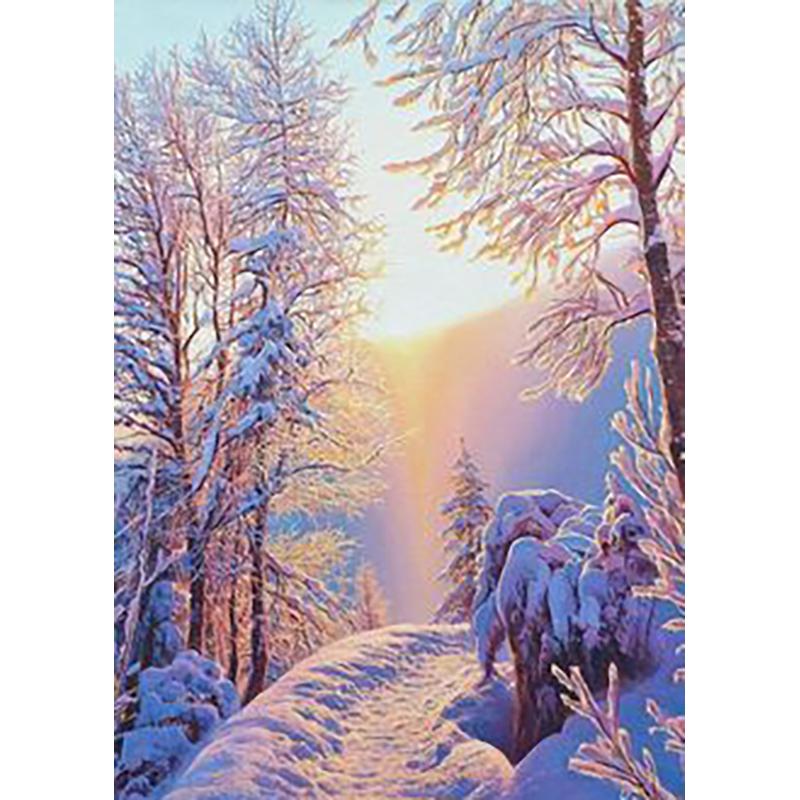 DIY Snow Scenery 5D Diamond Painting Full Round Drill Winter Landscape Diamond Embroidery Mosaic Rhinestone Home Decor Gift
