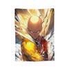 Anime One Punch Man Fleece Throw Blanket Saitama Cartoon Blankets for Home Office Lightweight Bedding Throws,