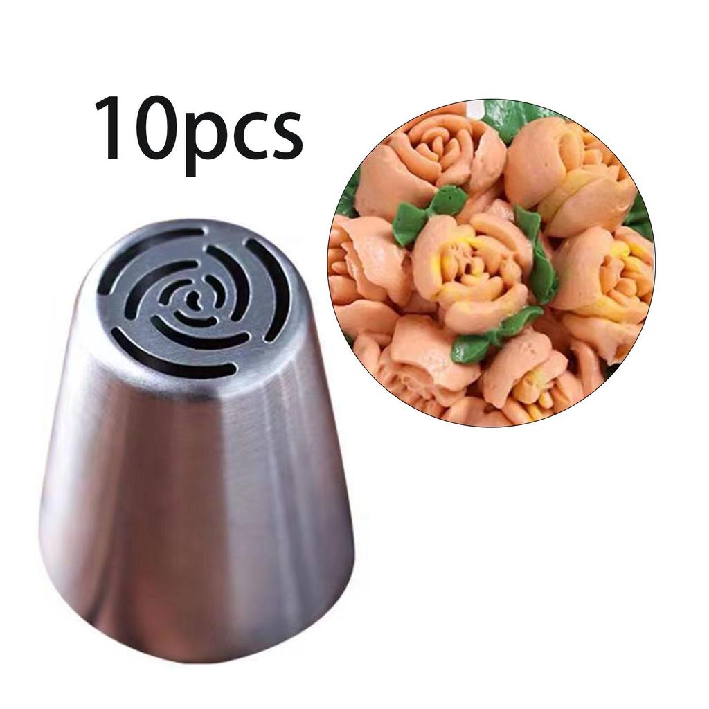 10x Russian Piping Tips Set Kitchen Gadgets Flower Frosting for Cookies D