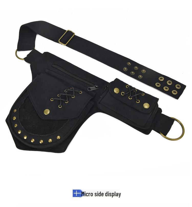 Unisex Retro Rivet Waist Bag: Multi-Functional Crossbody for Outdoor Sports and Phone Storage