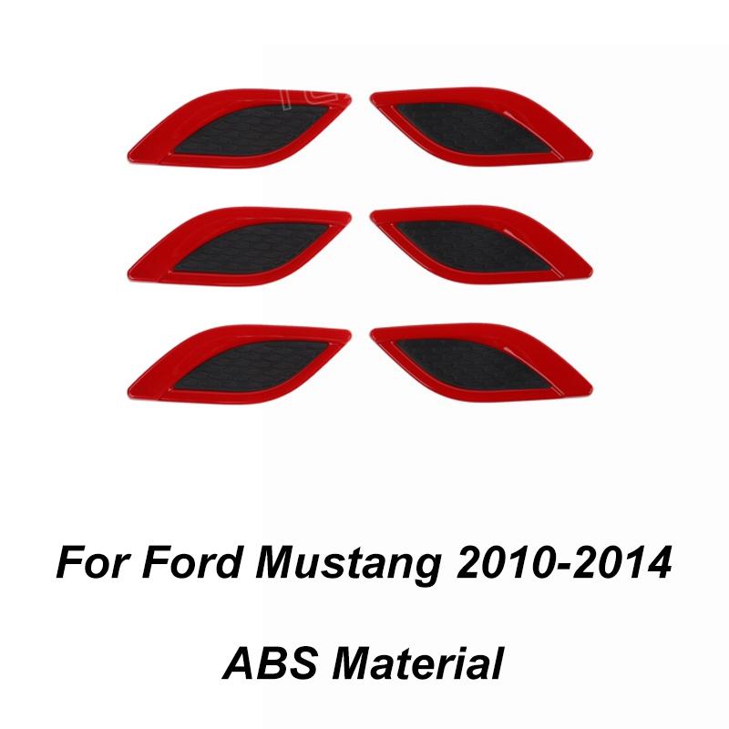 TESIN Car Red Interior Decoration Cover Stickers For Ford Mustang 2009 2010 2011 2012 2013 2014 Exterior Accessories Car