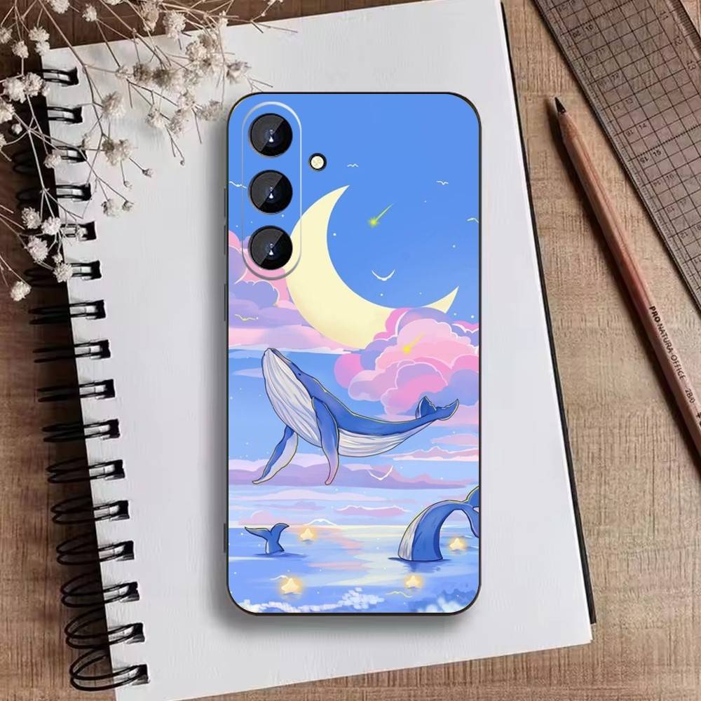 Whale Fall-Art Phone Case For Samsung Galaxy A73,A21s,A22,A31,A52,A53,A71,A41Soft Black Shell