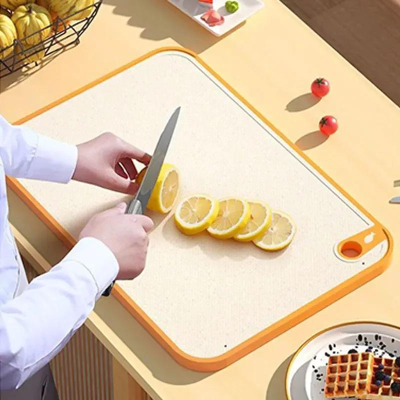 Wheat Straw Double-Sided Antibacterial Cutting Board Home Kitchen Anti-mildew Anti-slip Plastic Multi-functional Sticky Board