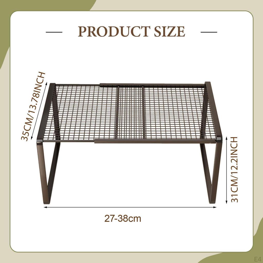 Expandable Cabinet Storage Shelf Adjustable Cupboard Reusable Organizer Rack Stand Riser for Plates