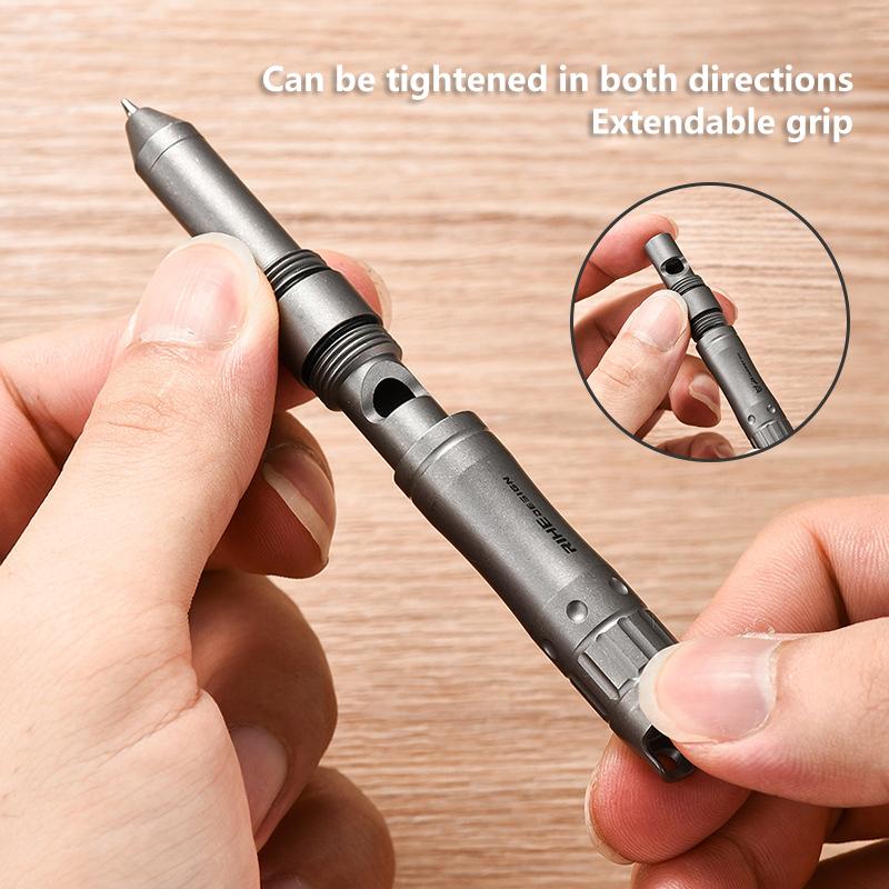 Ballpoint Pen Touch Screen Pen With Whistle Function 3.19" Spiral Pen Cap Design Titanium Edc Pocket Pen