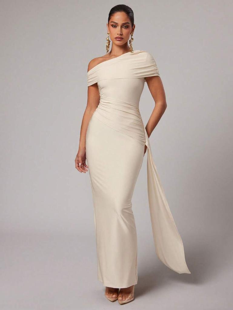 European and American New Solid Color Elegant Temperament Women's Long Dress Dress