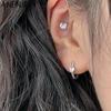 Orecchini a cerchio con zircone e cuore per donna, temperamento, accessori semplici e delicati, regalo per ragazza