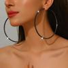 1 Pair Diamond Glitter Hoop Earrings Metal Big Hoops Earrings  Wedding Occasion
