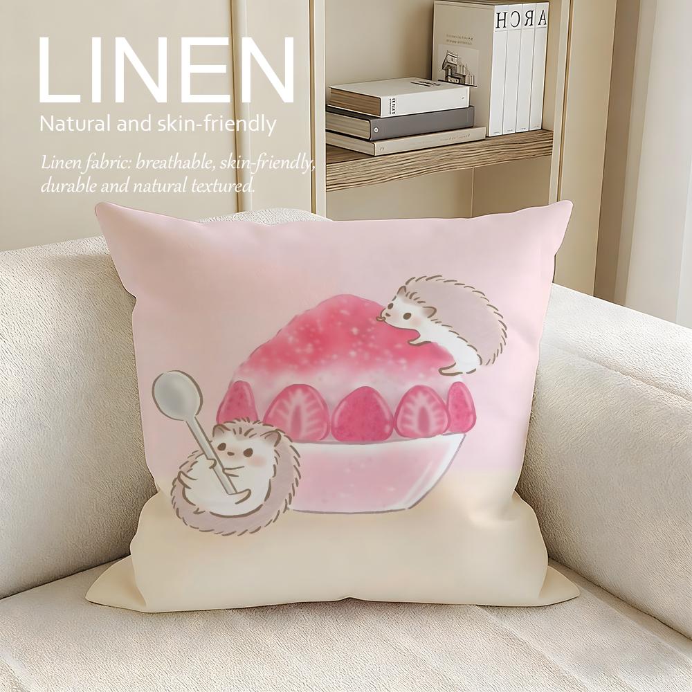Cute Bokko Hedgehog Cushion Cover Pillowcase Set Pcs x x Breathable Washable Sofa Cushion Cover