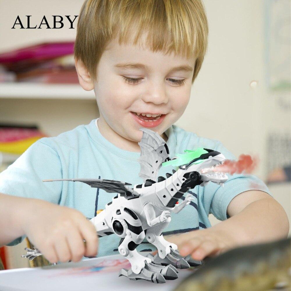 Intelligent Dinosaur Model Alaby Electric Mechanical Spray Dinosaur Electric Toy Children Hobby Toys Cartoon Electronic Walking