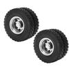 2pcs RC Aluminum Alloy Rear Wheel Hub Rims with Rubber Tires for Tamiya 1 14 Tractor Dump Truck TrailerBlack