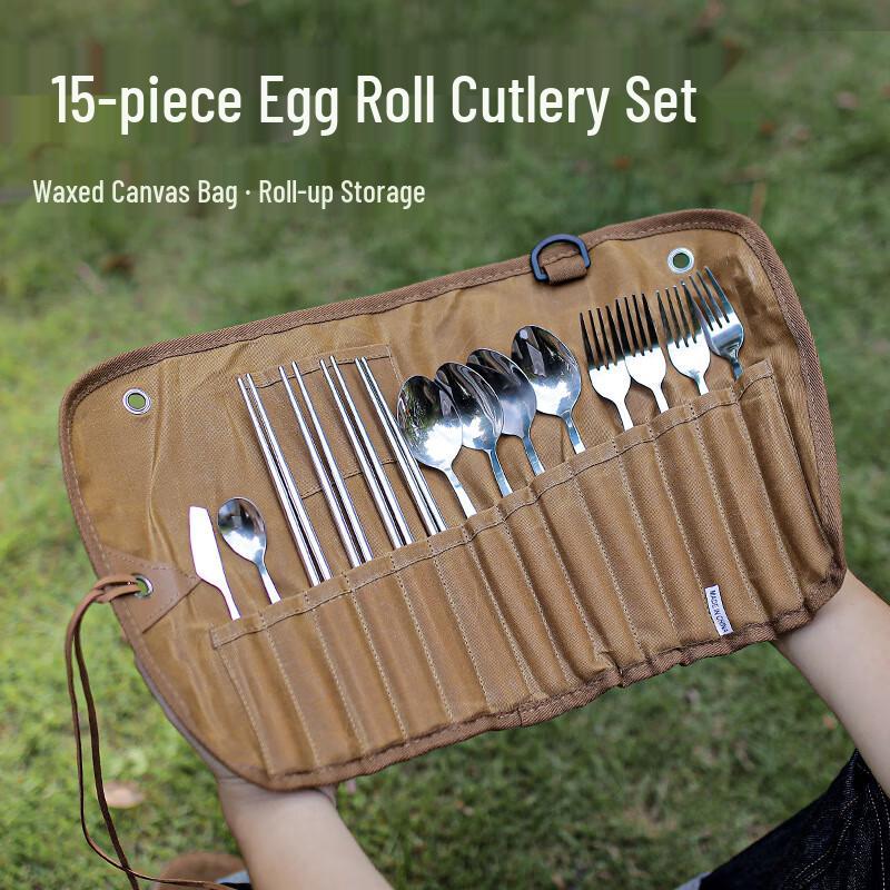OEING 15-Piece Outdoor Cutlery Storage Kit