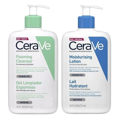 CeraVe Αφρώδες Καθαριστικό 473ml + Ενυδατική Λοσιόν 473ml, 1 Σετ