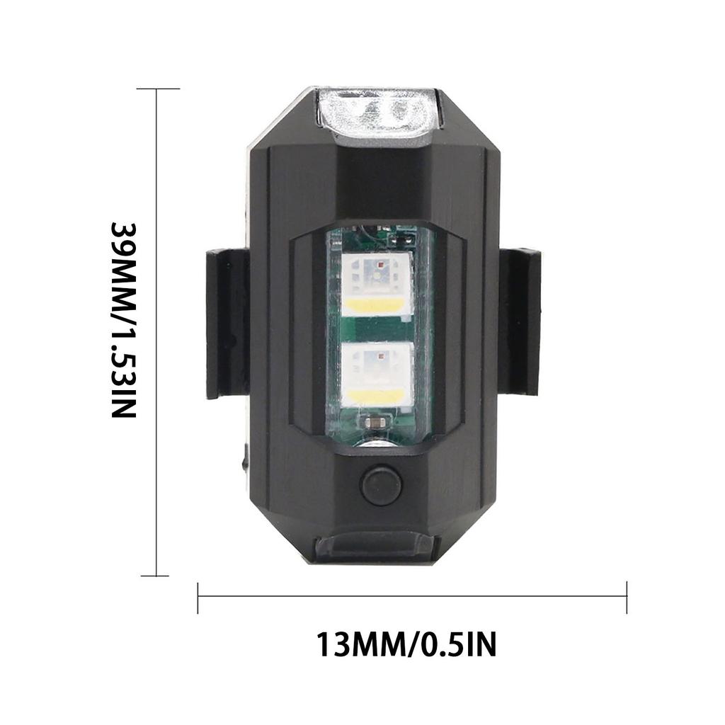 7 Colors LED Aircraft Strobe Lights Charging Flash Lamp Motorcycle USB Charging Lamp Accessories