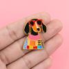 Decorative Brooch Enamel Cartoon Dachshund Design Zinc Alloy Lapel Pin Sweater Dress Suit Lapel Badge Versatile Accessory