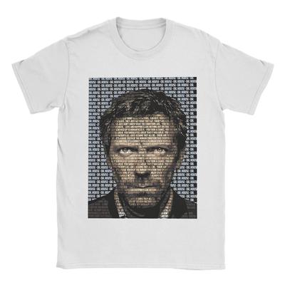 Dr Gregory House Typography Portrait T-Shirts for Men Funny Cotton Tee Shirt Round Collar Short Sleeve Clothing