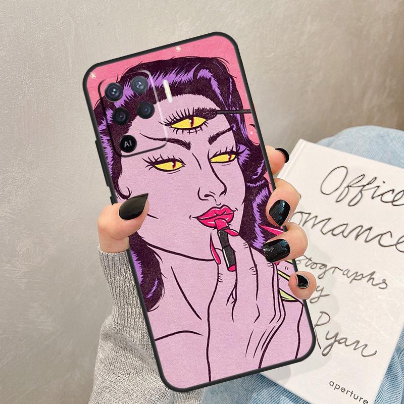 Hippie Grunge Art Case For Oppo A5 Pro A15 A17 A57 A77 A94 A74 A54 A16 A76 A96 A40 A60 A80 A18 A38 A58 A78 A98