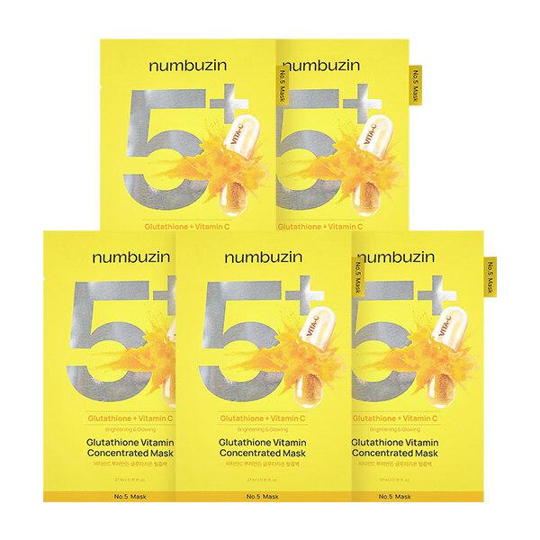 NUMBUZIN No. 5 Glutathione Film Pack with Vitamin C Sprinkle, 5 Sheets
