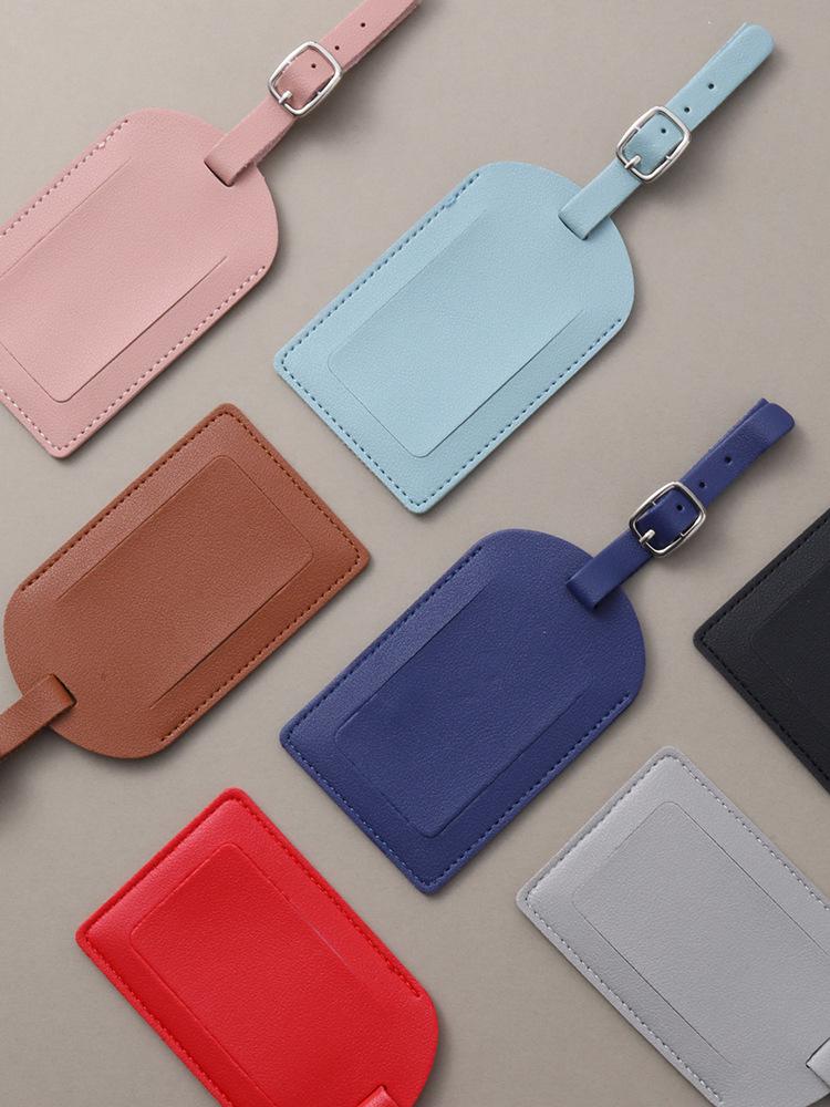 Winter 2022 Multicolor PU Leather Luggage Tag – Anti-Lost Boarding Info Tag for Suitcase