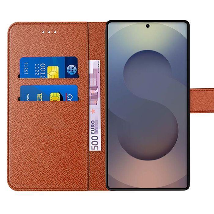 Coque de protection - BOOLING - Samsung Galaxy S25 Ultra - Synthécuir marron - Antichoc - Support intégré