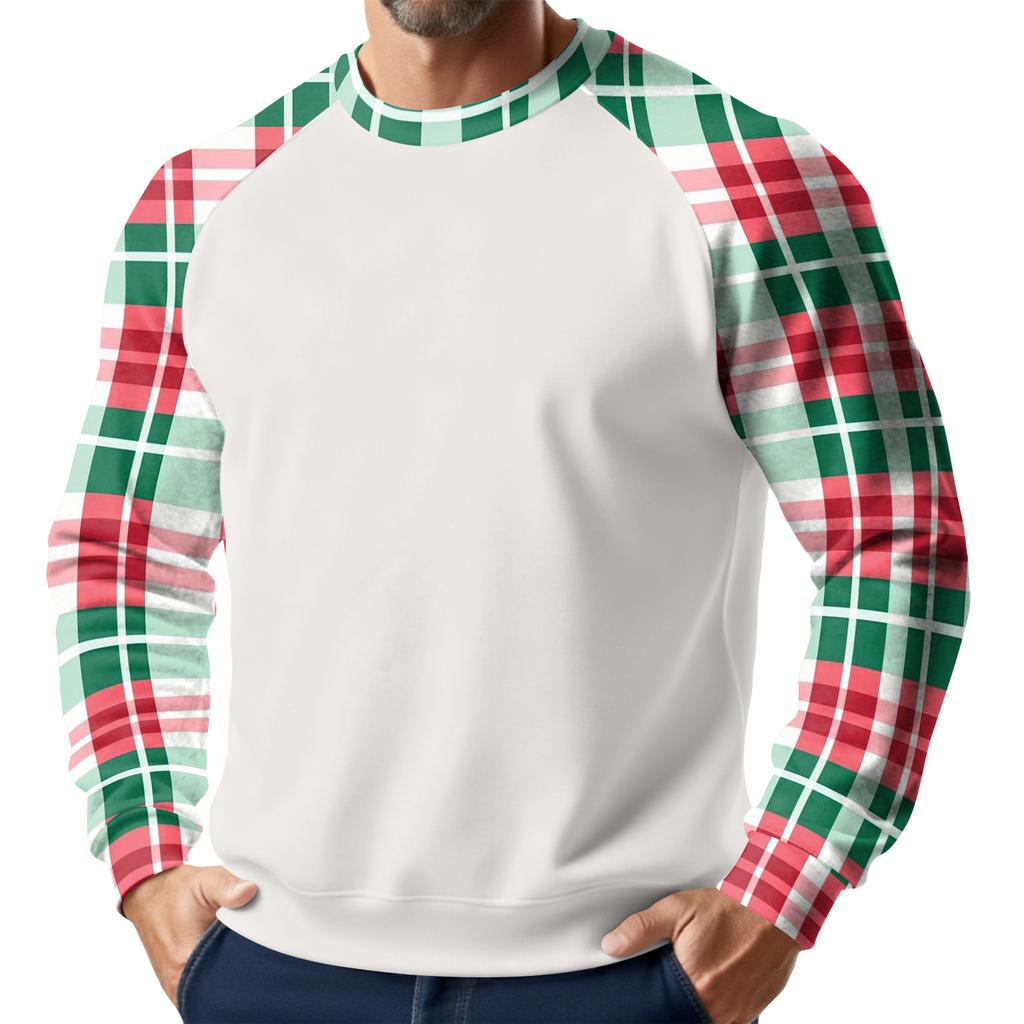 Men's Christmas Raglan Crewneck Fleece Sweatshirt