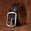 Matte Stainless Steel Buckle Retro Leather First Layer Cowhide Belt Men'S Versatile Simple Casual Jeans Belt Men'S
