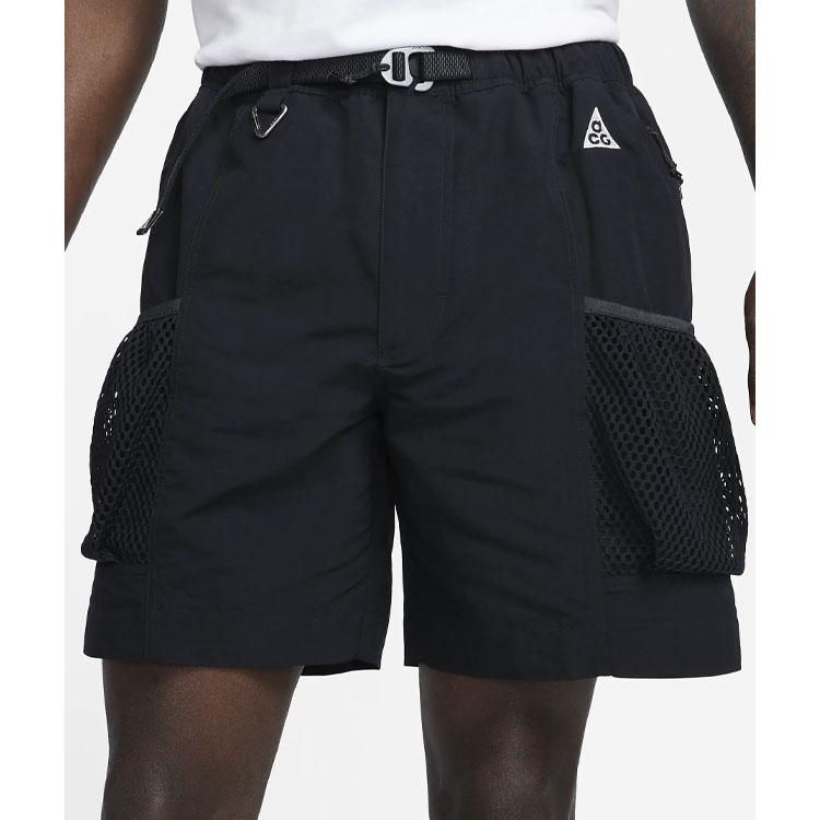 Nike ACG Snowgrass Solid Color Logo Pocket Drawstring Shorts Men Bottoms Black DV9405-010
