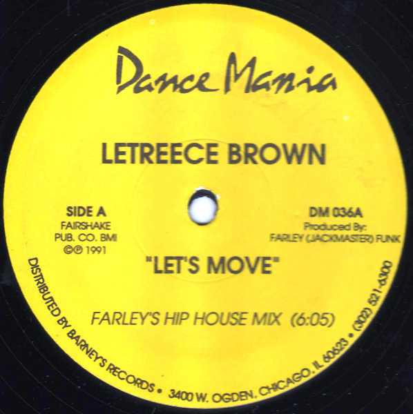 12-дюймовая пластинка LEATRICE BROWN - Let s Move DM036 Dance Mania 1991 США Танцевальная и электронная музыка Б/у