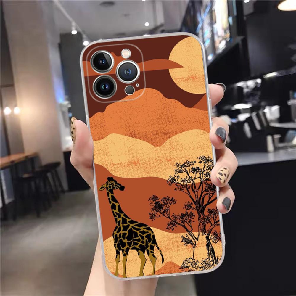 giraffe illustration Phone Case For iPhone 15 14 11 12 13 Mini Pro XS Max Cover 6 7 8 Plus X XR SE 2020 Funda Shell