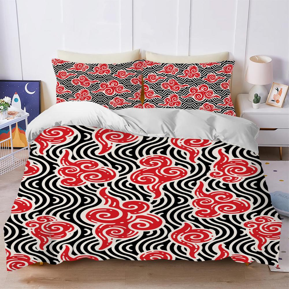 Smoke Seigaha Wind Kumo Duvet Cover Set Soft Wash Bed 3 Piece Summer Comfortable Student Dormitory Home Baby Bedding Best seller