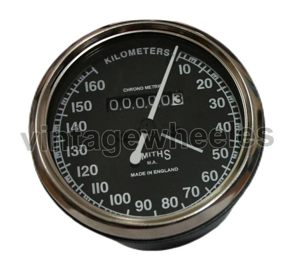 Smiths Speedometer Replica Odometer Tachometer 160 KMH Black Face - black Body