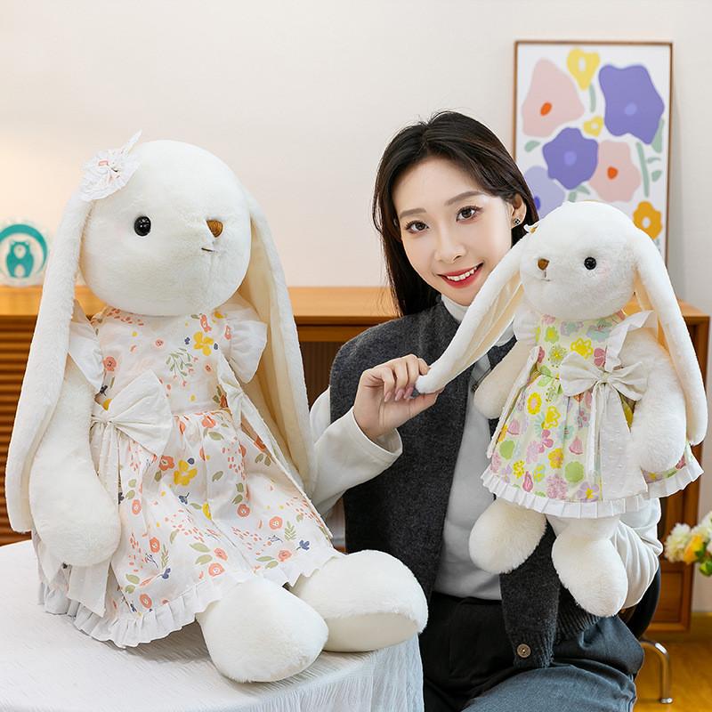 Plush Bunny Doll With Short Pile Fabric For Kids And Teens Gift