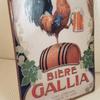 Vintage Embossed Biere Gallia Beer Tin Sign Pub Wall Decor Man Cave