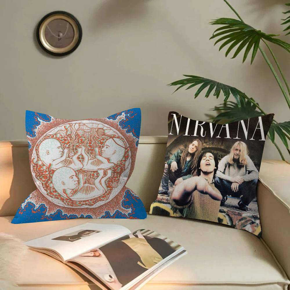 Rock Classic N-Nirvana Band Cushion Cover Pillow Cover Decor Pillowcase Printed Cushion Case For Couch