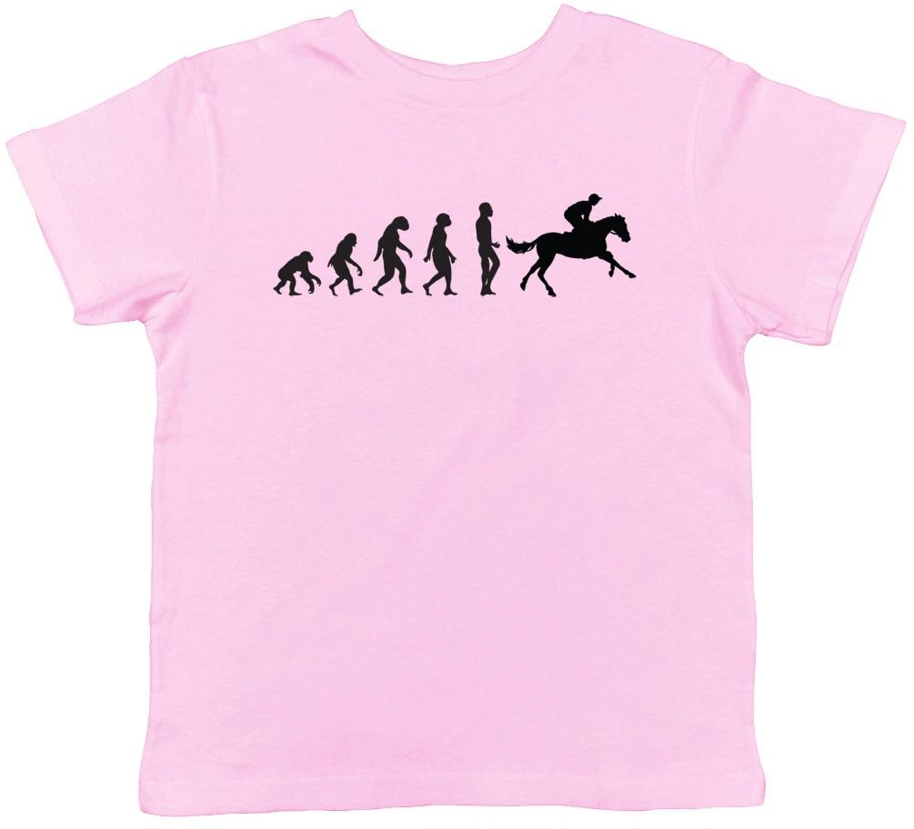 Evolution of Horse Riding Childrens Kids Girls Boys T-Shirt Tee 130