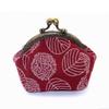 10.5cm Canvas Leaf Print Clasp Coin Purse - Handmade Retro Ladies' Clutch with Snap Closure