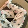 Cute Hello Kitty Women's Coral Fleece Pajama Pants Cartoon Kitty Sleepwear Loungewear