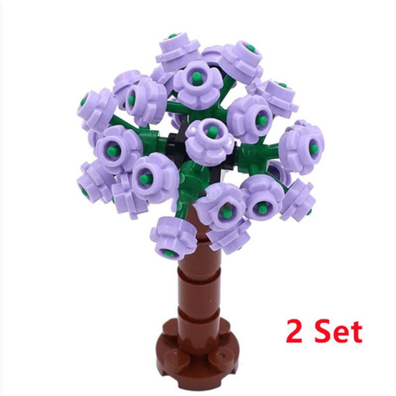 Bausteine Baum Blume Sets Stadt Pflanze Garten Bonsai Wald Natürliche Stadt Straßenansicht Park Dschungel MOC Modell Spielzeug Für Kinder