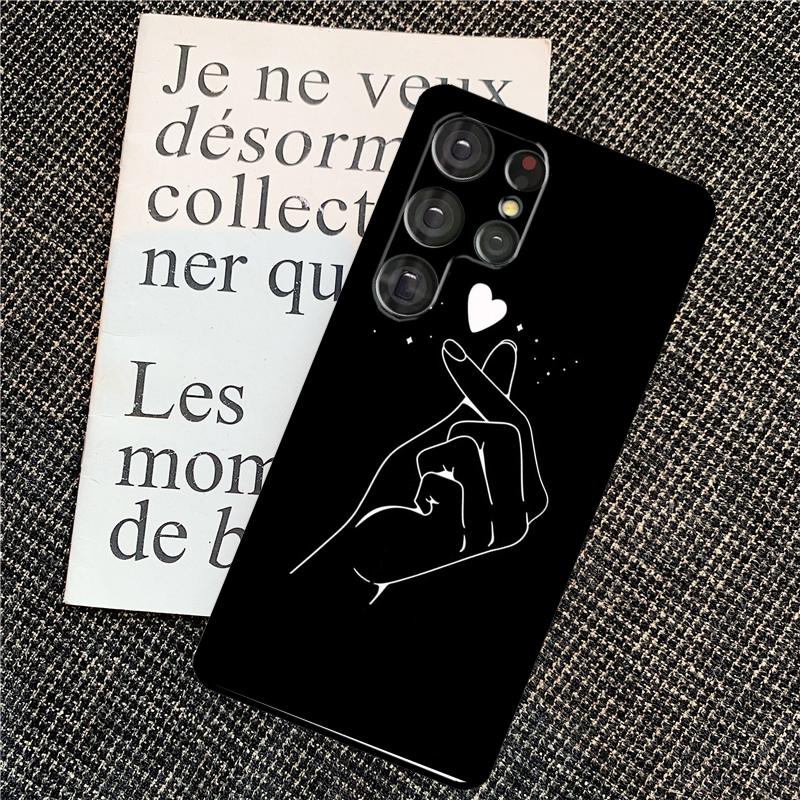Kpop Finger Heart Case For Samsung Galaxy S25 Ultra S20 S21 S22 S23 S24 Ultra S9 S10 Plus S24 FE Back Cover
