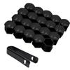 20 Piezas Tapas para Tuercas de Rueda 17mm ABS Negro Cubierta de Tornillo de Perno para Buje de Rueda de Coche con Clip para Coche