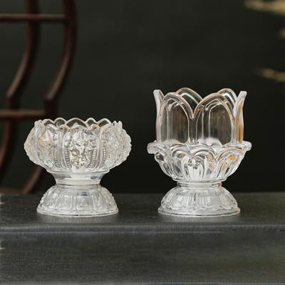Transparent Lotus Buddha Lamp with Everlasting Glow for Ceremonies