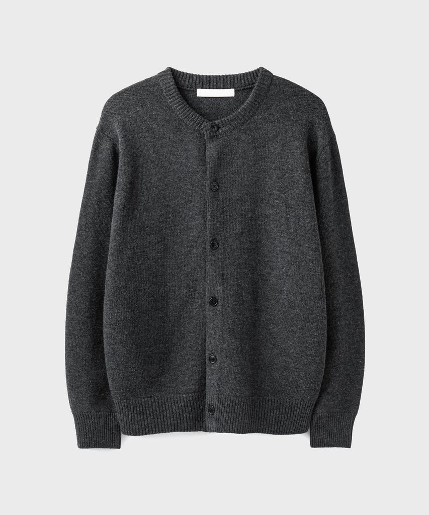 Branded After Round Crop Cardigan [Charcoal]