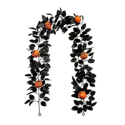 Flexible Black Garland | Hanging Decorative Vine, Seasonal, for Spooky Home,